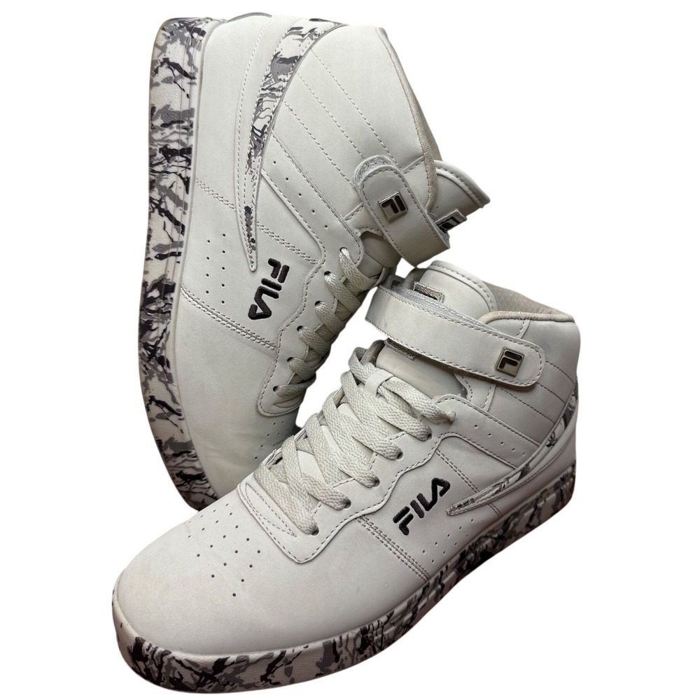Fila Vulc 13 Mid‎ Plus Mens Size 9 Cream Grey Camo Sneakers 1FM01881-265